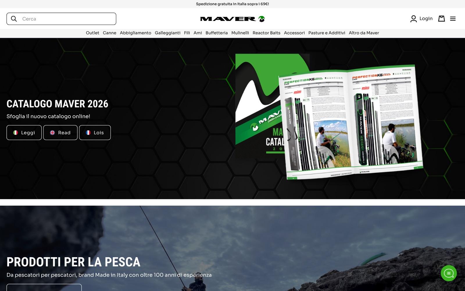La home page di maver.net: ricerca, reparti del negozio e il catalogo Maver 2026 da sfogliare.